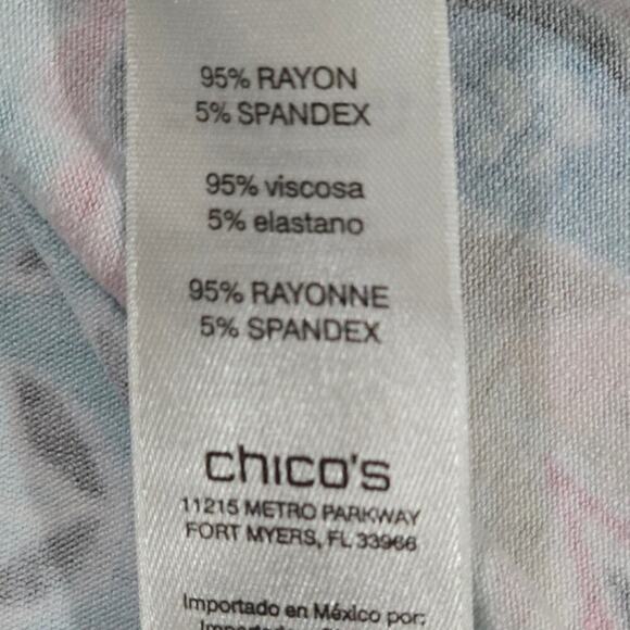 Chico's Multicolor Floral and Paisley Super Soft Stretch Tunic Size 3 XL - Picture 6 of 7